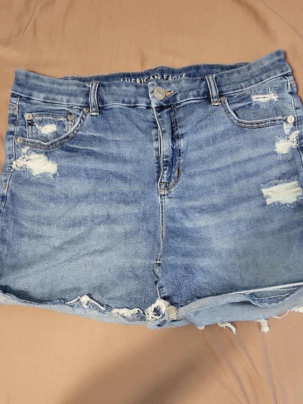 American Eagle Outfitters Distressed Blue Denim Jean Shorts